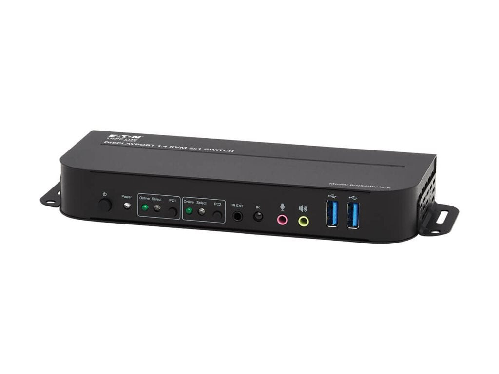 EATON TRIPPLITE DisplayPort USB KVM Switch 2-Port 4K 60Hz HDR DP 1.4 USB Cables KVM / audio / USB switch 2 x KVM / audio / USB