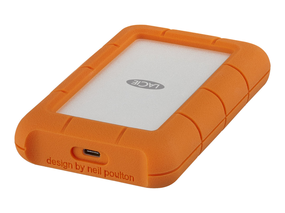 LACIE RUGGED 1To USB-C USB3.0 résistant aux chutes. compressements et à la pluie. utilisation tout terrain. orange