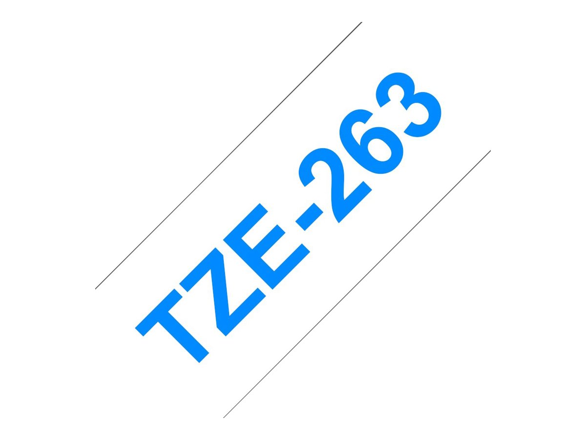 BROTHER P-TOUCH TZE-263 bleu sur blanc 36mm