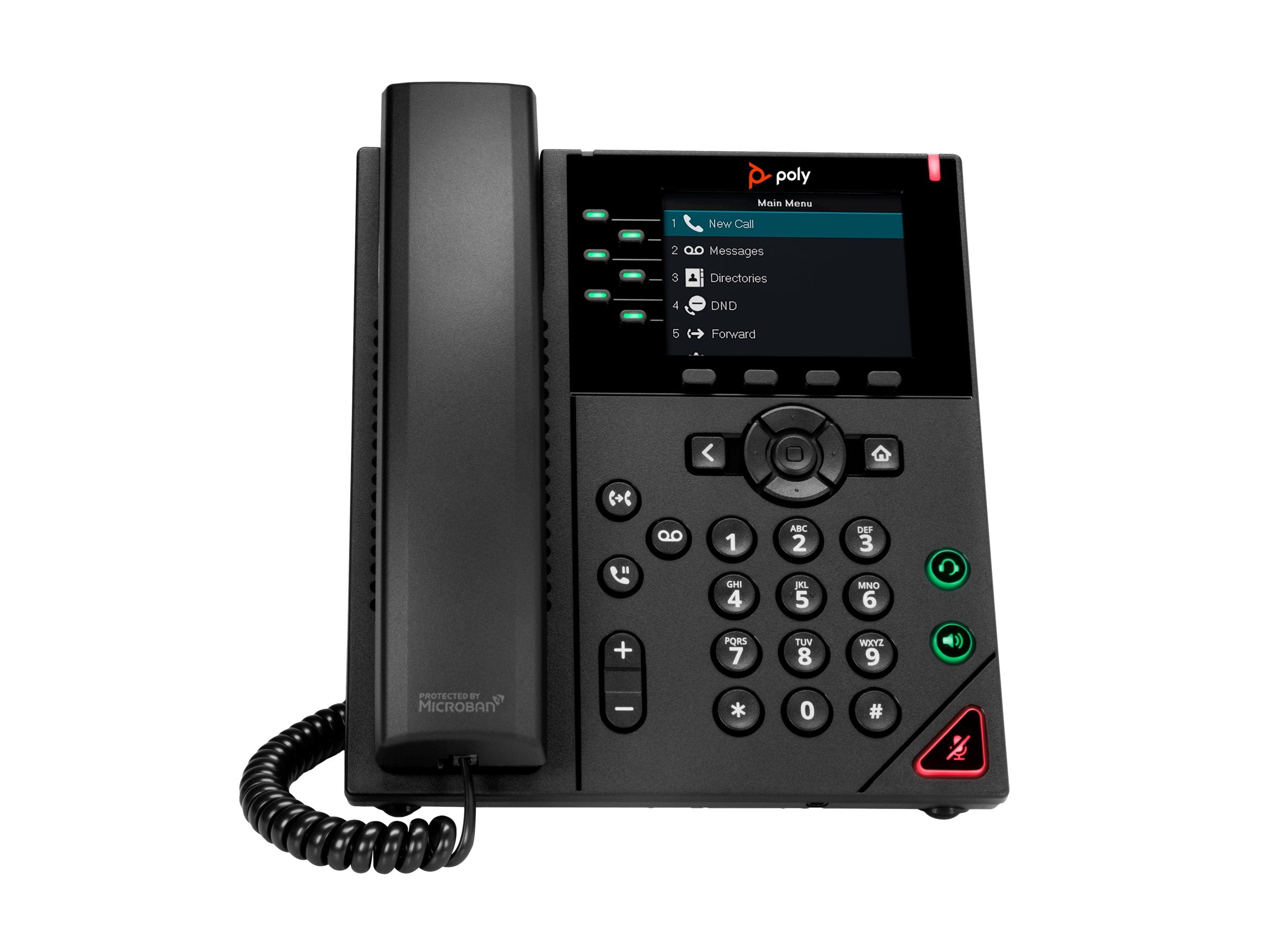 POLY VVX 350 téléphone de bureau IP PoE - 6 lignes SIP