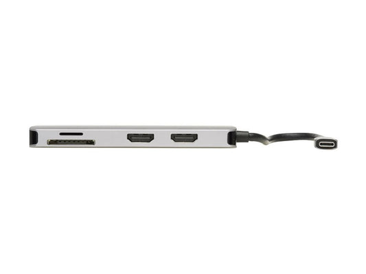 EATON TRIPPLITE USB-C Dock Dual Display - 4K 60Hz HDMI USB 3.2 Gen 1 USB-A Hub Memory Card 100W PD Charging Gray