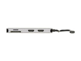 EATON TRIPPLITE USB-C Dock Dual Display - 4K 60Hz HDMI USB 3.2 Gen 1 USB-A Hub Memory Card 100W PD Charging Gray