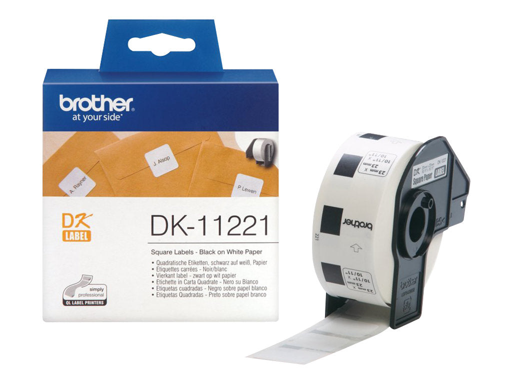 BROTHER Etiquettes papier carres 23x23mm