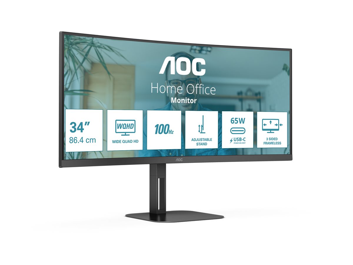 CU34V5C/BK 34"3440x1440 VA USBC HDMI DP