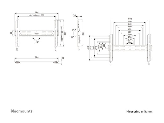 NEOMOUNTS WL35S-850BL16 Support pour écran mural 42-86p - inclinable - verrouillable - installation rapide