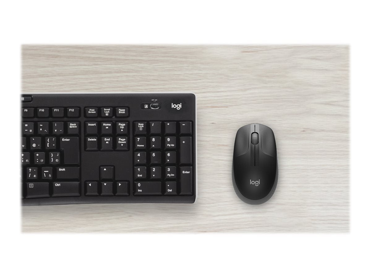 LOGITECH M190 Mouse optical 3 buttons wireless USB wireless receiver charcoal