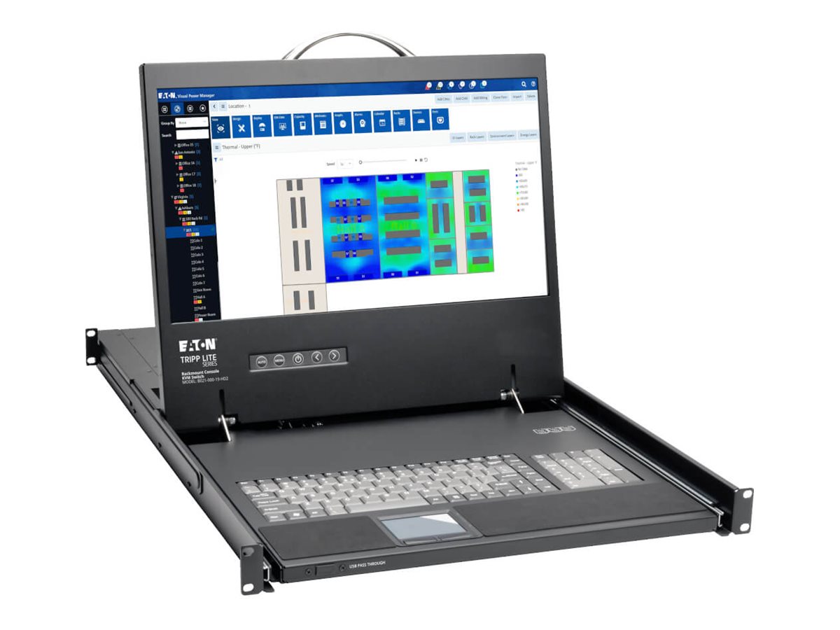 EATON TRIPPLITE 1U Rack-Mount Console with 19p LCD 1920x1080 1080p DVI or VGA Video TAA
