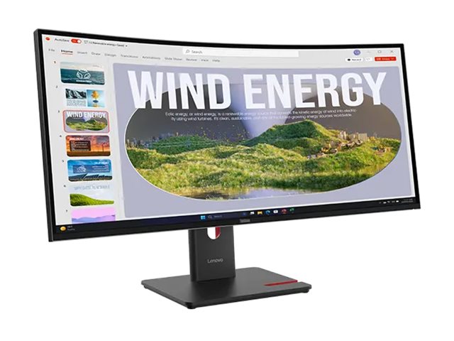 LENOVO ThinkVision T34WD-40 LED Écran curved 34p 3440x1440 UWQHD 120Hz VA 300cd/m2 3000:1 HDR10 4ms HDMI DisplayPort USB-C 3y