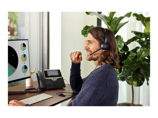 CISCO HEADSET 322 WIRED DUAL ON-EAR CARBON BLACK USB-A