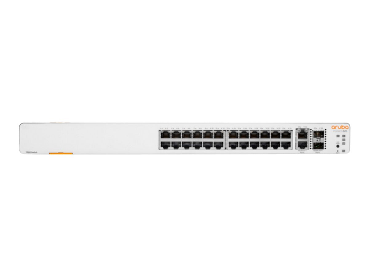 HPE Networking Instant On 1960 24G 2XGT 2SFP+ Switch Commutateur Géré 24 x 10/100/1000 + 2 x10 Gigabit SFP+ + 2 x 100/1000/10GBase T