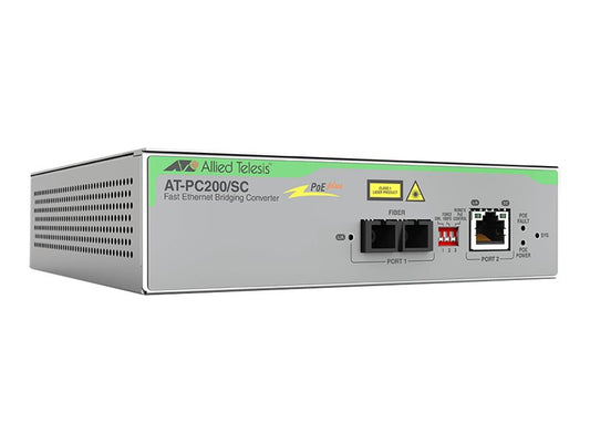 ALLIED TAA Federal 10/100TX to 100FX/SC POE+ Media & Rate Converter Universal PSU