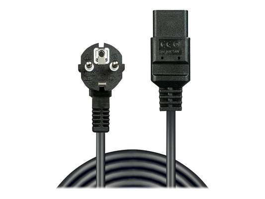 LINDY Schuko to IEC C19 Mains Cable 2m for IEC cold device connections up to 16A