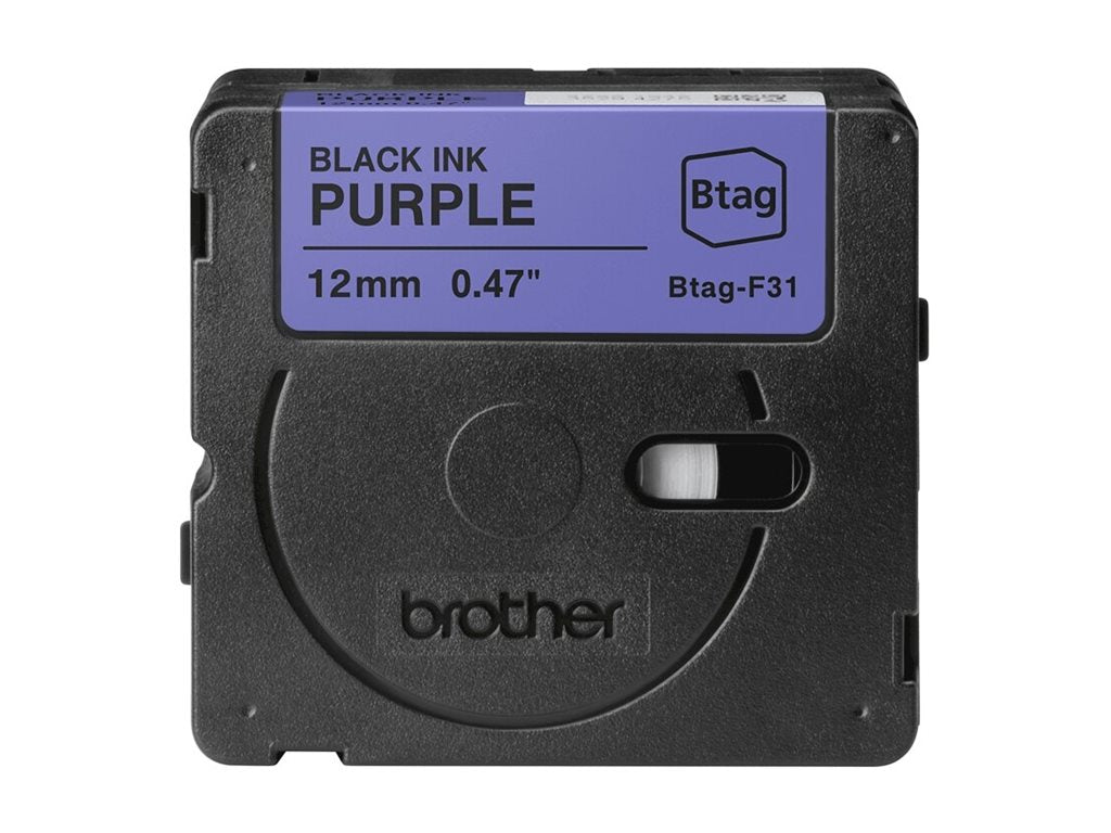 BROTHER 12MM Black on Purple BTAGF31 Ribbon