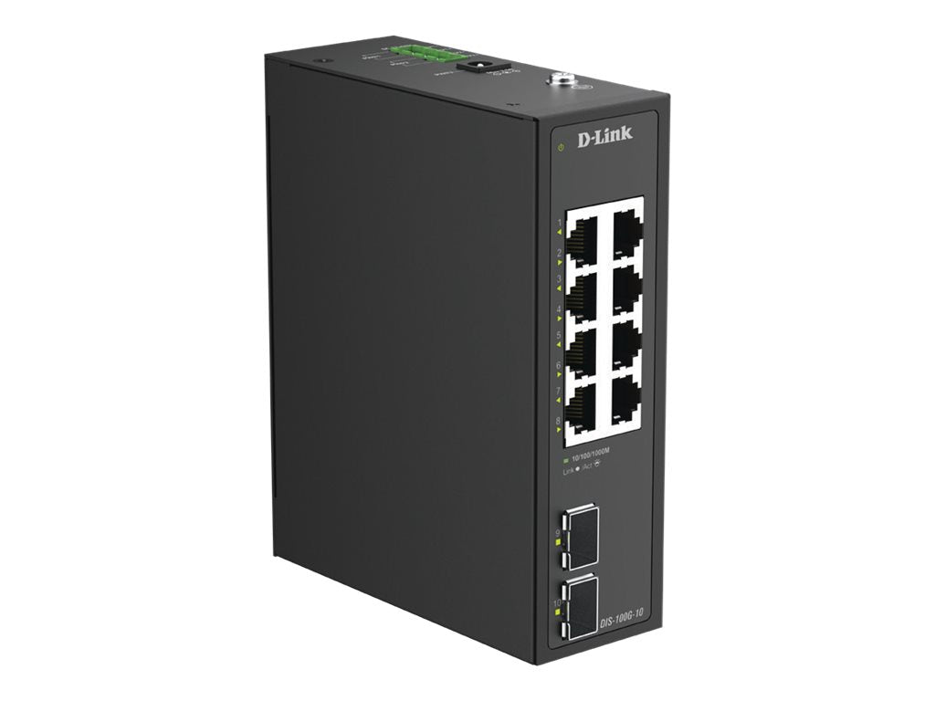 D-LINK DIS-100G-10 10-Port Gigabit Industrial Unmanaged Switch 4x 100/1000 Rj45 2x 100/1000M SFP