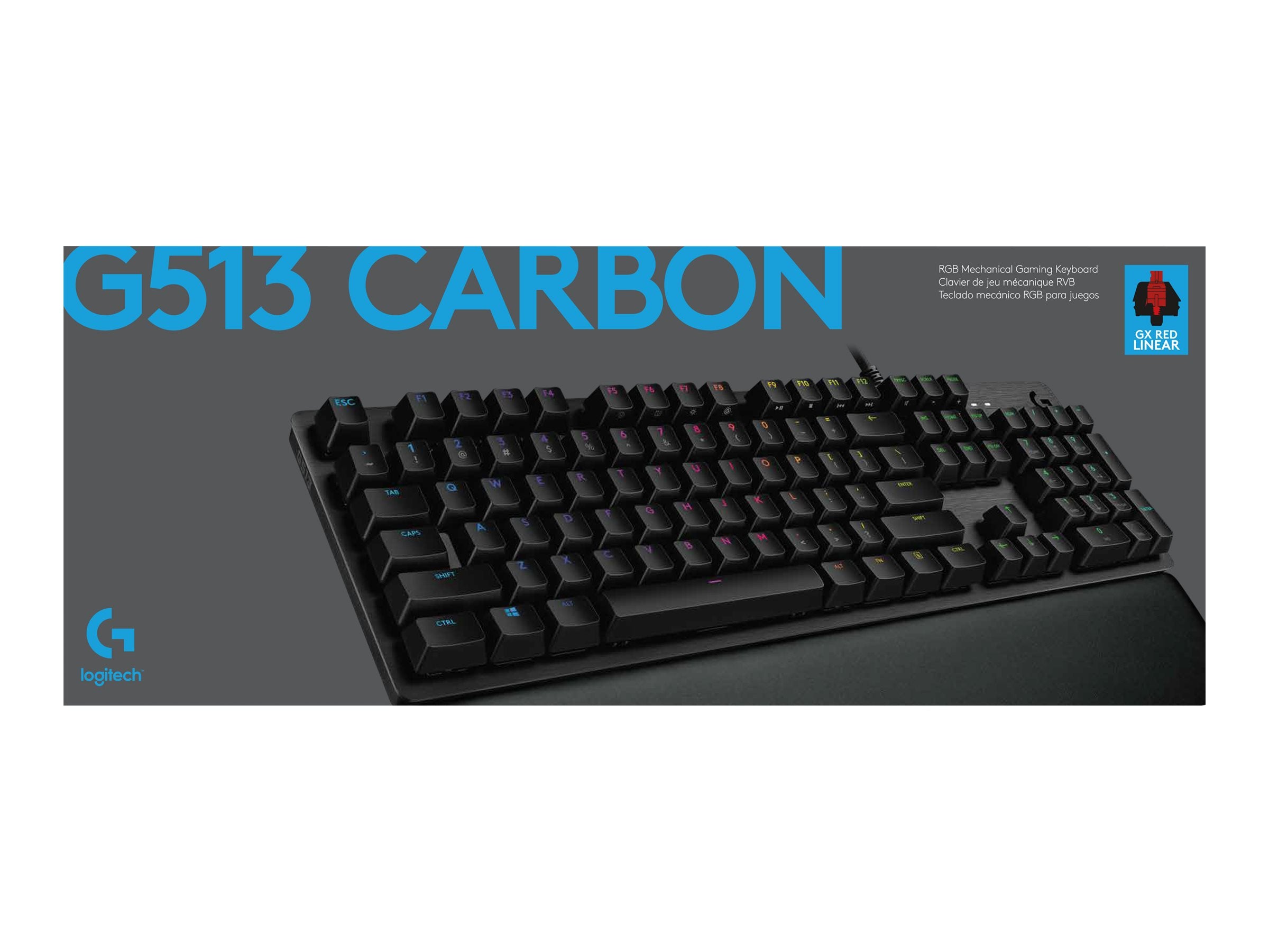 LOGITECH G513 CARBON LIGHTSYNC RGB Mechanical Gaming Keyboard GX Brown - CARBON - (UK) - INTNL