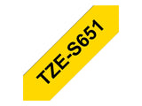 BROTHER P-TOUCH TZE-S651 noir sur jaune  24mm extra gluey