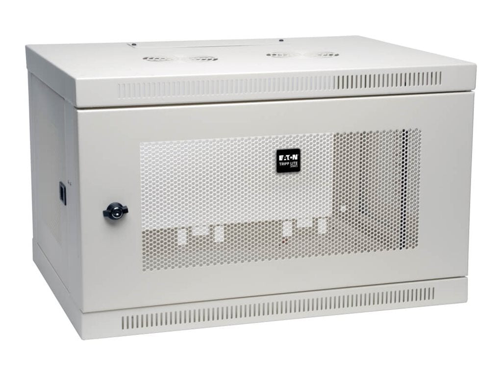 EATON TRIPPLITE 6U Wall Mount Rack Enclosure Server Cabinet Wallmount Doors Sides White Rack cabinet wall mountable white 6U 19