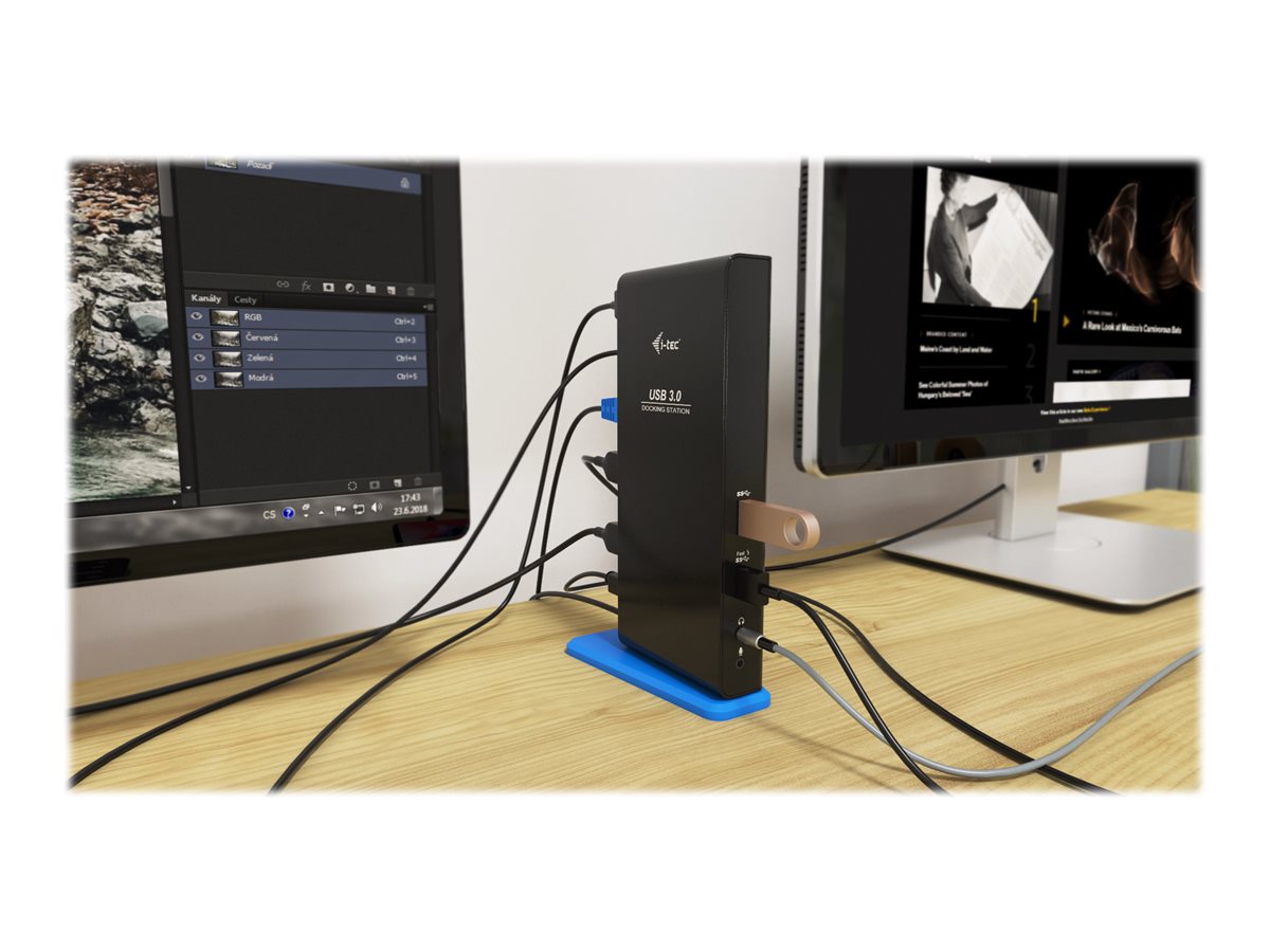 I-TEC USB 3.0/USB-C Dual HDMI Docking Station 2xHDMI 1xGLAN 2xUSB 3.0 4xUSB 2.0 1xAudio 1xMic