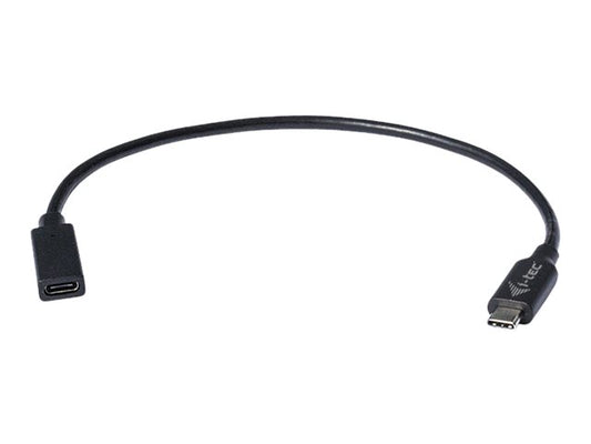 I-TEC USB C Extension Kabel 30cm up to 10Gbps Video transmission up to 4K / 60Hz Supports power supply up to 60 W