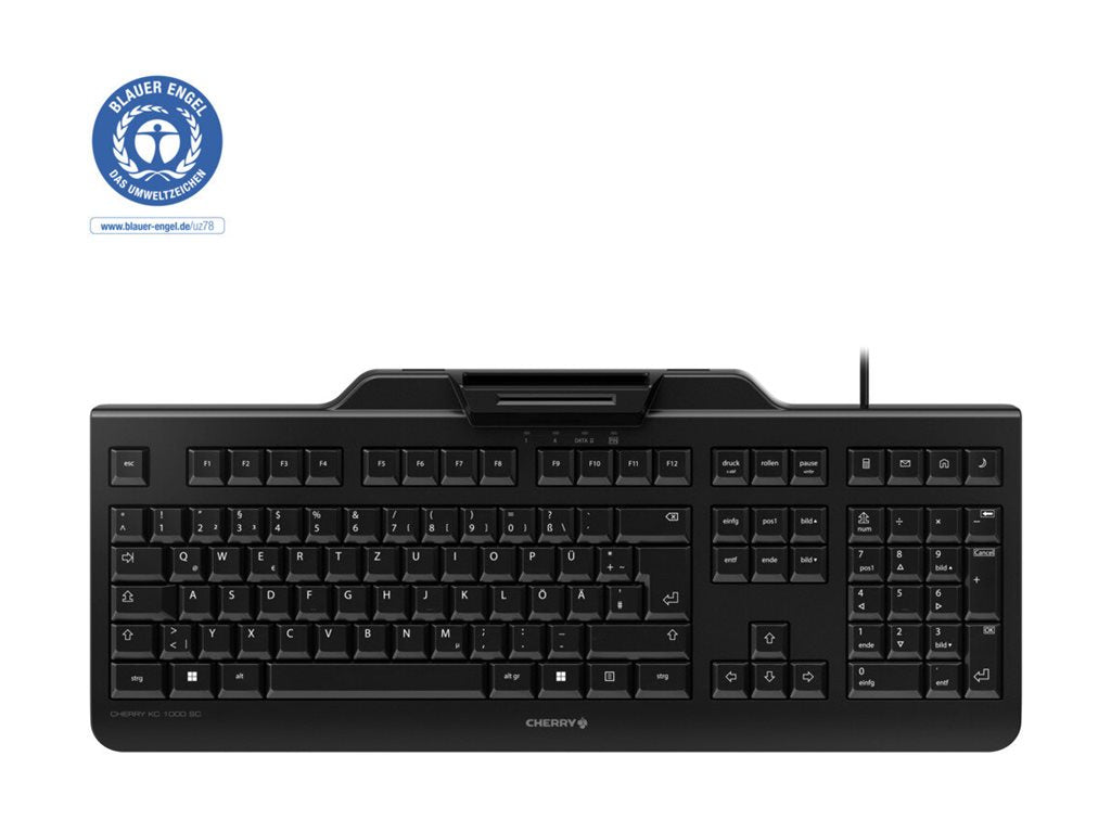 CHERRY Clavier (+cart puces) KC-1000 SC USB noir AZERTY (BE)