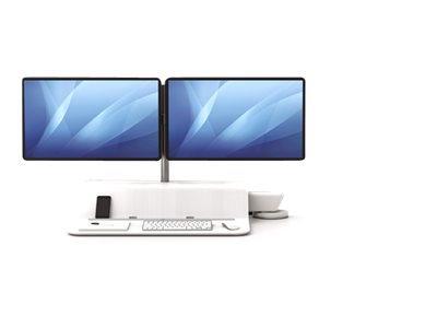 FELLOWES STATION ASSIS-DEBOUT LOTUS RT DOUBLE - BLANC