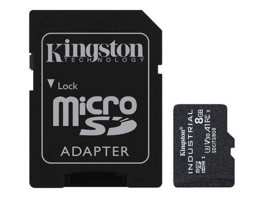 KINGSTON 8Go microSDHC Industrial C10 A1 pSLC Card + SD Adapter