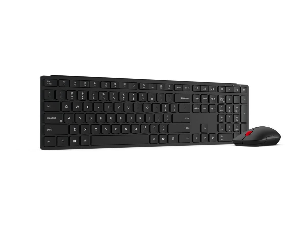 LENOVO Pro Combo 6000 Keyboard and mouse set wireless 2.4 GHz Bluetooth 5.3 AZERTY French eclipse black brown box (FR)