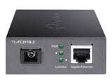 TP-Link FC311B-2 (TL-FC311B-2) 10/100/1000 Mbps RJ45 to 1000 Mbps Single-mode SC WDM Bi-Directional Fiber Converter