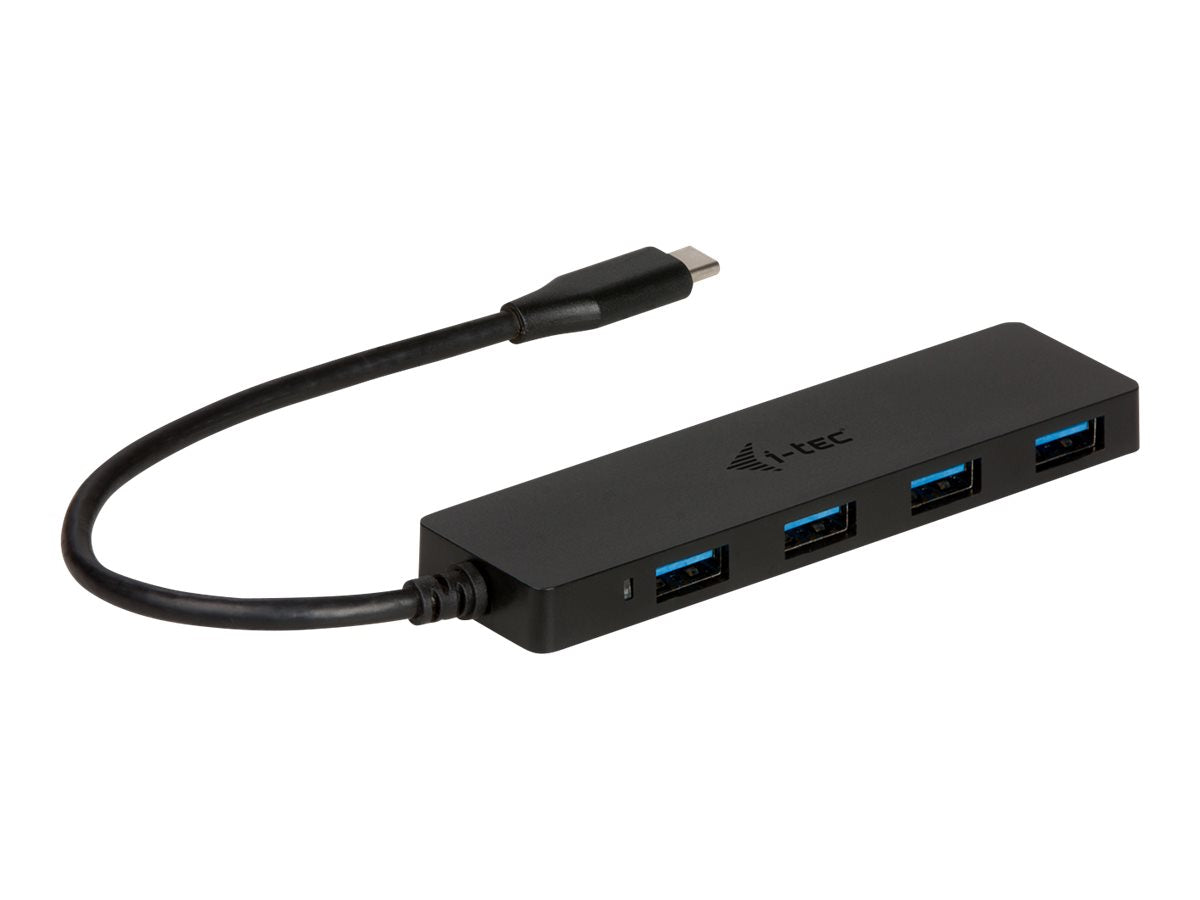 I-TEC USB C Slim Passive HUB 4 Port without power adapter for Notebook Tablet PC supports Win Mac OS compatible with Thunderbolt
