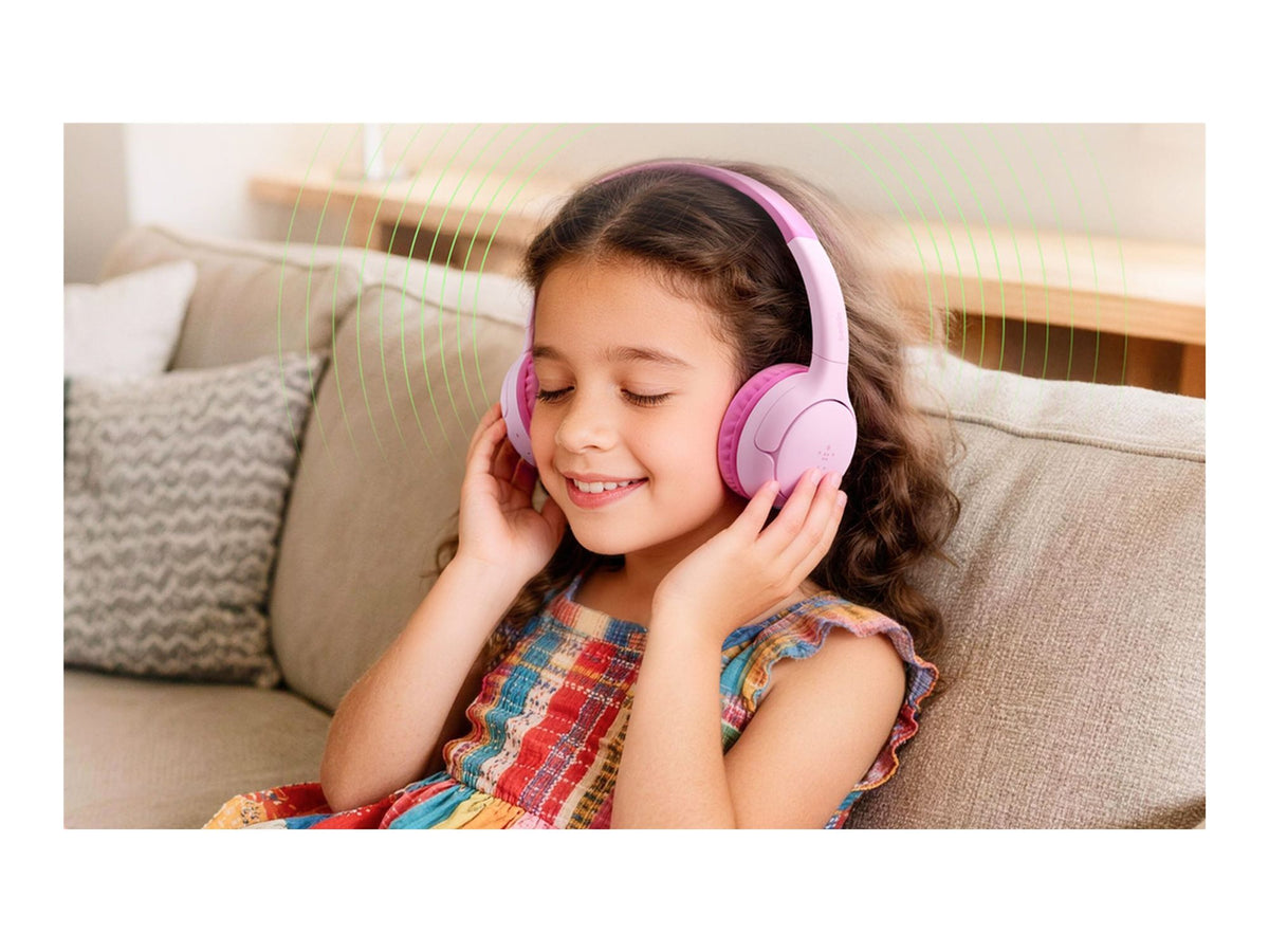 BELKIN SoundForm Mini 2 Kids Wireless On-Ear Headphones Pink