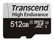 TRANSCEND 512Go microSD w/adapter UHS-I U3 High Endurance