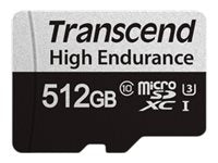 TRANSCEND 512Go microSD w/adapter UHS-I U3 High Endurance
