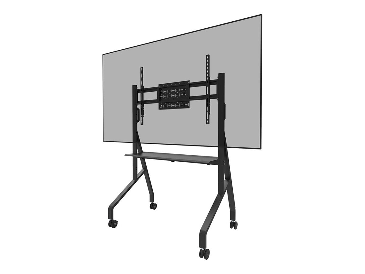 NEOMOUNTS FL50-525BL1 Support au sol mobile pour écran 55-86p - étagère multimédia incluse - installation rapide - TÌV