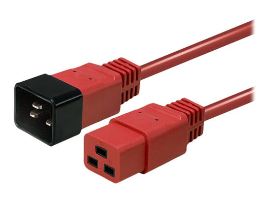 LINDY 1m IEC C19 to C20 Extension Cable Red