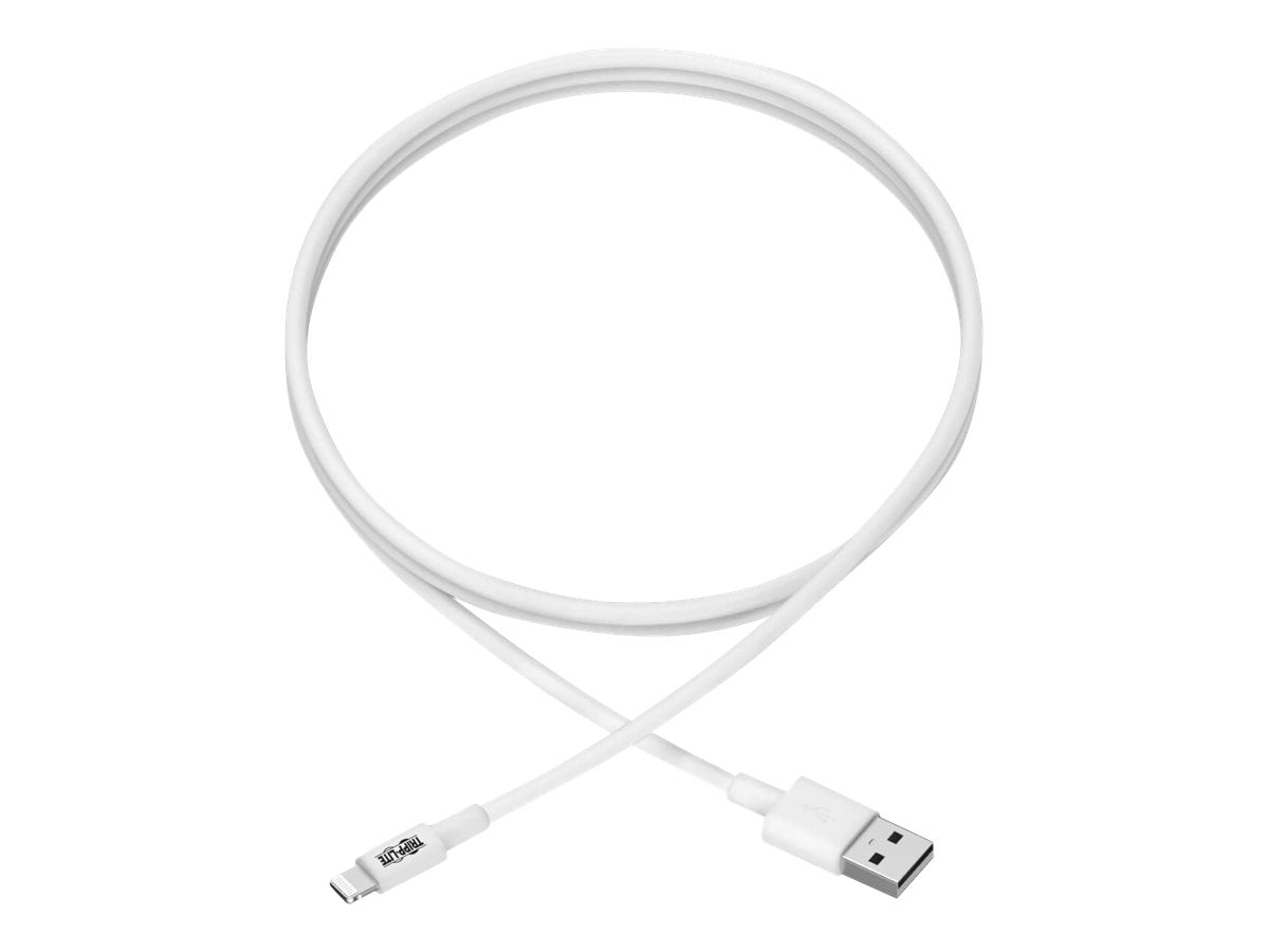EATON TRIPPLITE USB-A to Lightning Sync/Charge Cable M/M MFi Certified White Data / power cable USB M to Lightning M 1m white