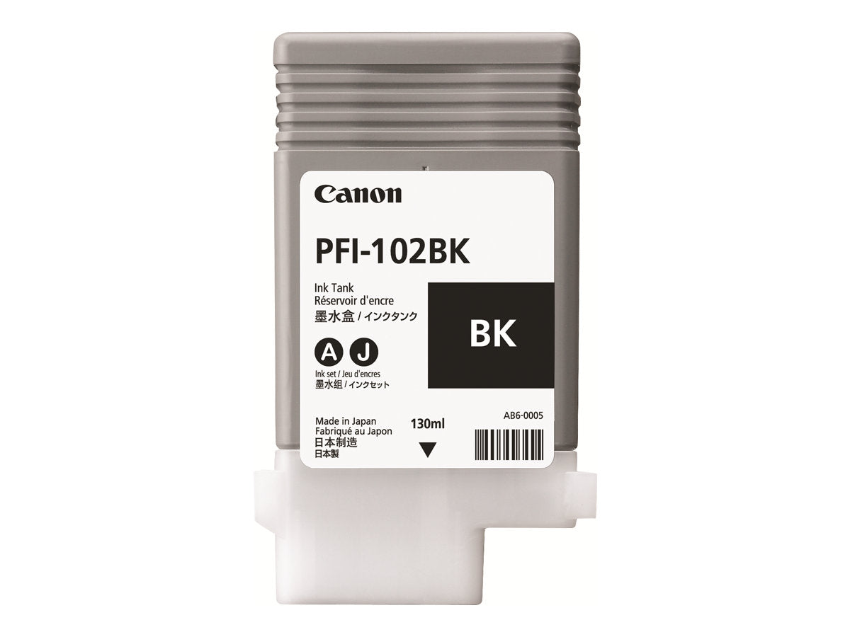 CANON PFI-102BK cartouche encre teintée noir capacité standard 130ml pack de 1