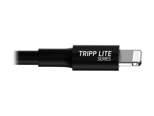 EATON TRIPPLITE USB-A to Lightning Sync/Charge Cable MFi Certified - Black M/M USB 2.0 10 in. 0.3m