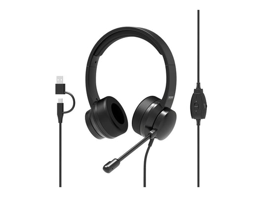 PORT DESIGNS Headset Comfort Office USB + Mic