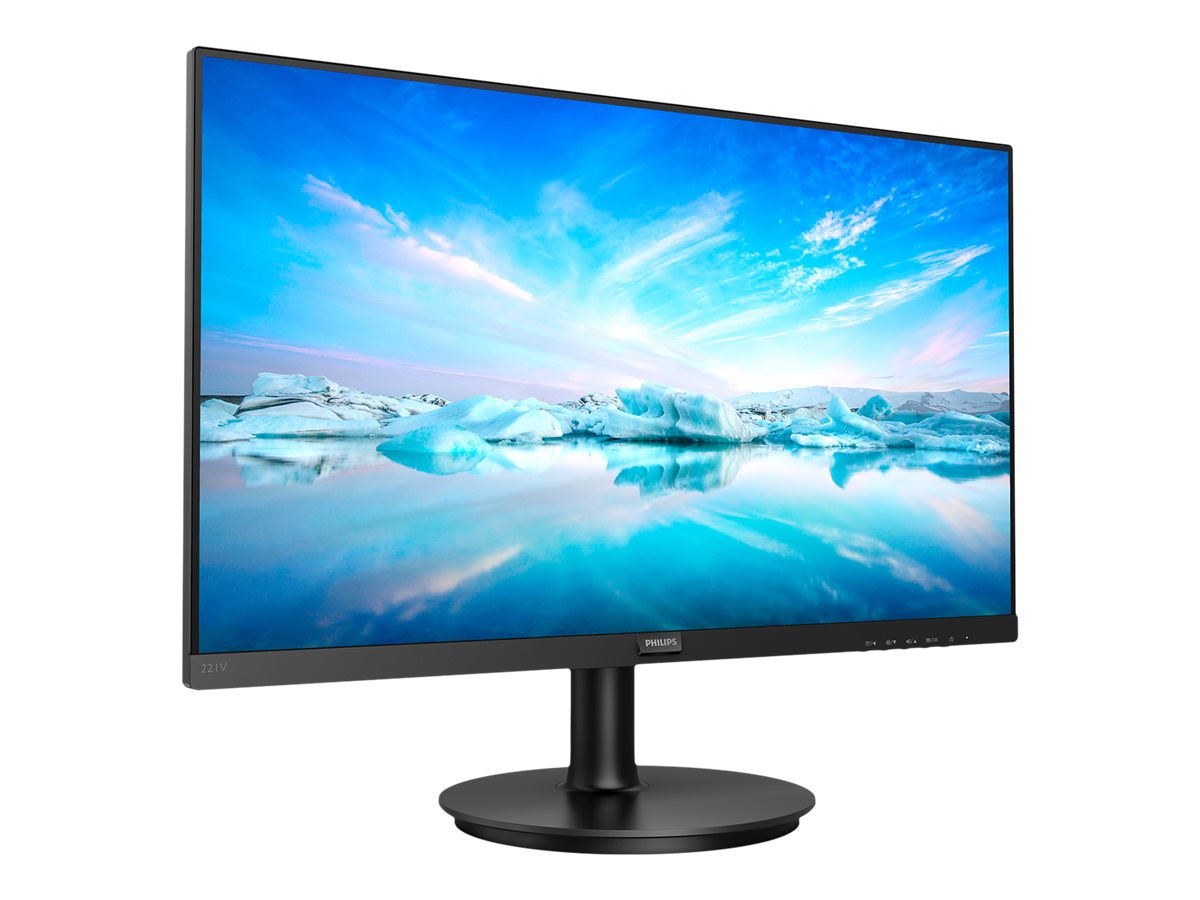 PHILIPS 221V8A/00  Écran LED - 22" - 1920 x 1080 Full HD  @ 75 Hz - VA - 200 cd/m² - 4000:1 - 4 ms - HDMI, VGA - haut-parleurs