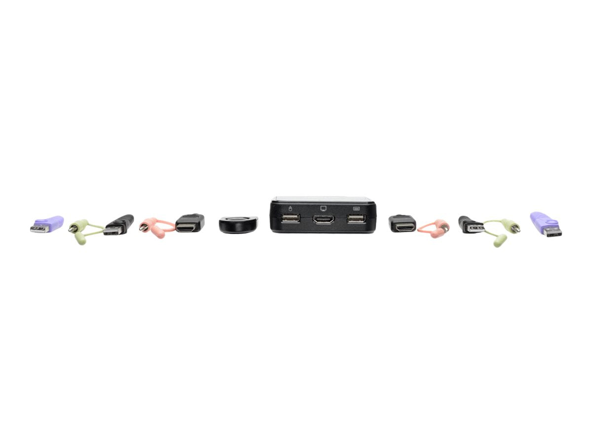 EATON TRIPPLITE 2-Port USB/HD Cable KVM Switch with Audio/Video Cables and USB Peripheral Sharing KVM audio USB switch 2xKVM USB