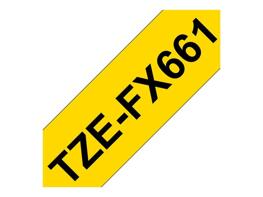 BROTHER TZEFX661 36mm Black on Yellow Flexible ID