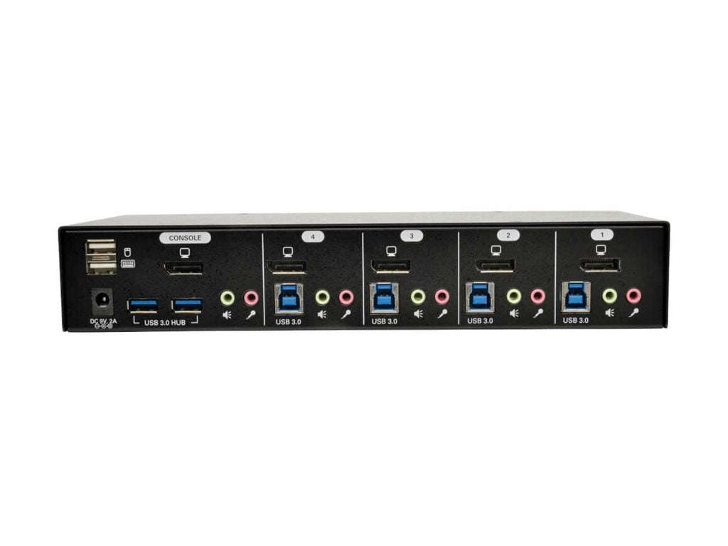 EATON TRIPPLITE 4-Port DisplayPort KVM Switch w/Audio Cables and USB 3.0 SuperSpeed Hub KVM audio USB switch 4xKVM audio