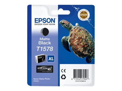 EPSON T1578 ink cartridge matte black standard capacity 1-pack blister without alarm