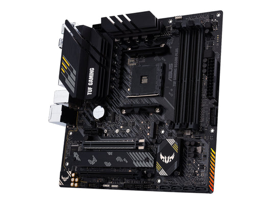 ASUS TUF GAMING B550M-PLUS mATX MB PCIe 4.0 dual M.2 10 DrMOS power stages 2.5Gb Ethernet HDMI DisplayPort SATA 6Gbps