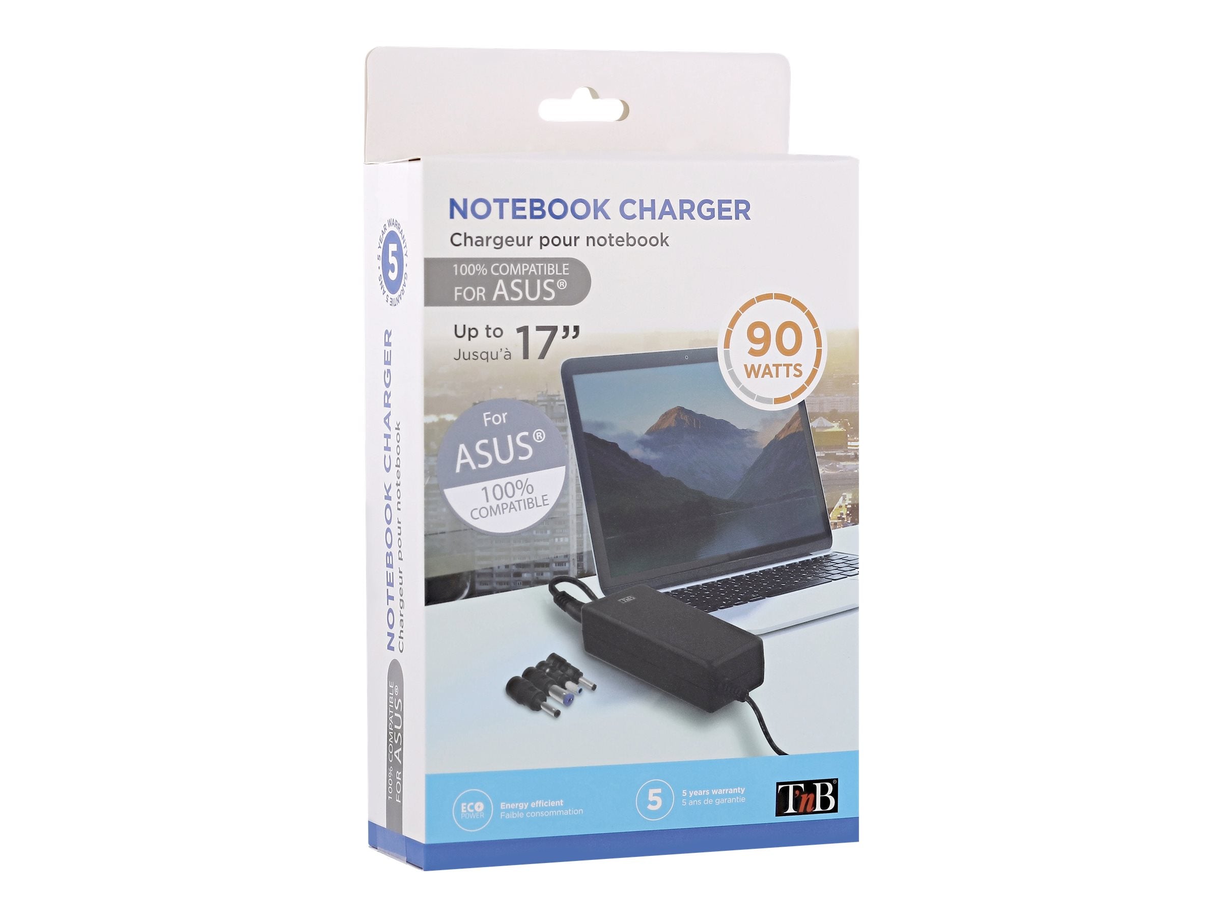 TNB Universal Power Supply For Notebooks Up To 17p Compatible With Most 19V Powered Notebooks 90W Max 9 Adapters