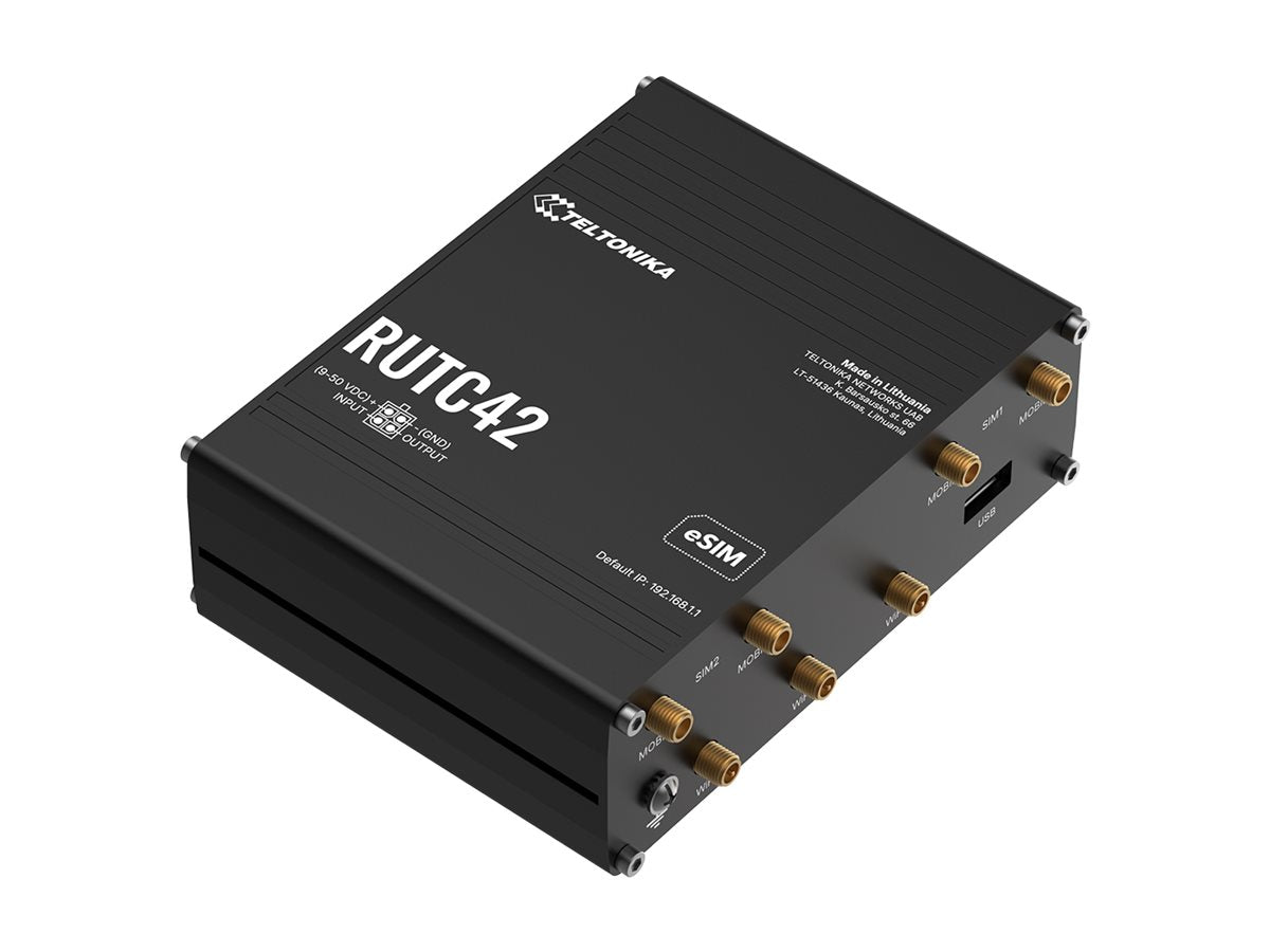 TELTONIKA NETWORKS RUTC42 4G/LTE WiFi 6 EMEA EU Dual Modem Edge Router