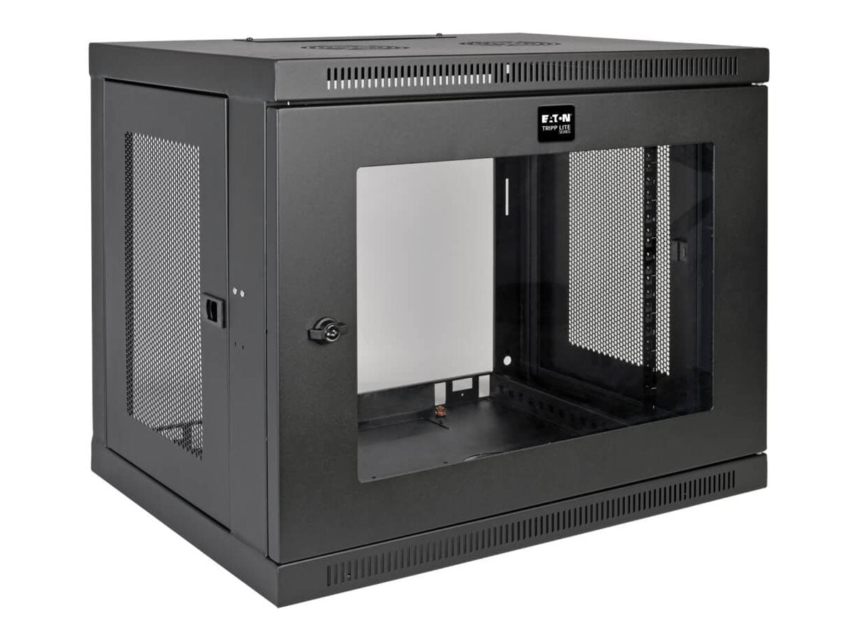 EATON TRIPPLITE 9U Wall Mount Rack Enclosure Server Cabinet w/ Acrylic Glass Front Door Rack cabinet wall mountable Black 9U 19