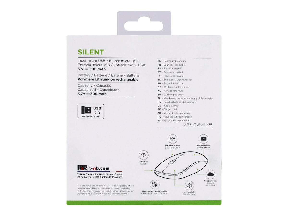 TNB RUBBY Series Wireless Rechargeable Mouse Compact And Modern Design Comfortable Grip Automatic Sleep System On/Off Button