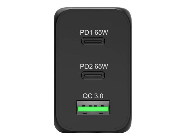 PORT DESIGNS 65W Gan Charger USB-C & USB-A Gallium Nitride Gan Technology More Efficient Smaller Lighter And Less Energy Consuming