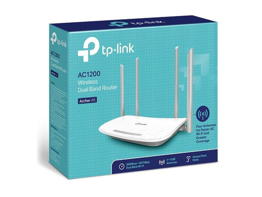 TP-LINK AC1200 Dual-Band Wi-Fi Router 867Mbps at 5GHz + 300Mbps at 2.4GHz 5 10/100M Ports 4 antennas IPTV Access Point Mode Mode